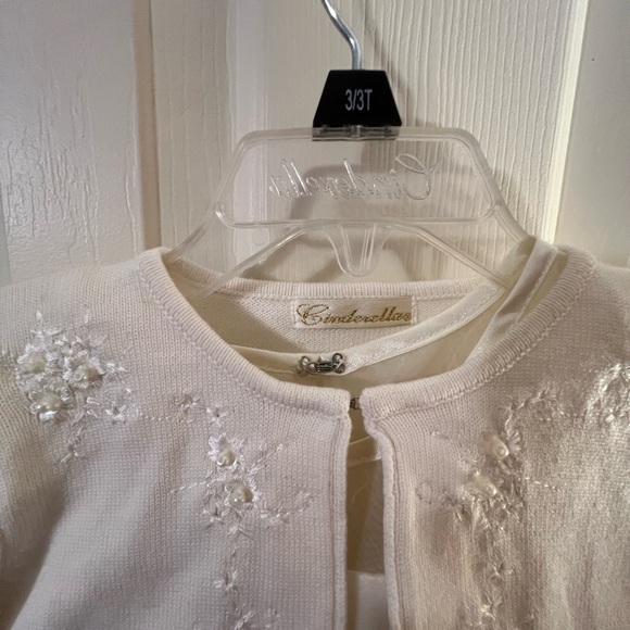 Cinderella Off-White Little Girls Dress with Cardigan Size 3T - Picture 3 of 7